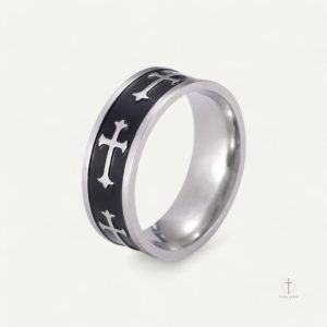 Bague Croix Chrétienne pour Homme, design élégant et symbolique