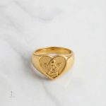 Bague Croix Cœur, Détails en Relief