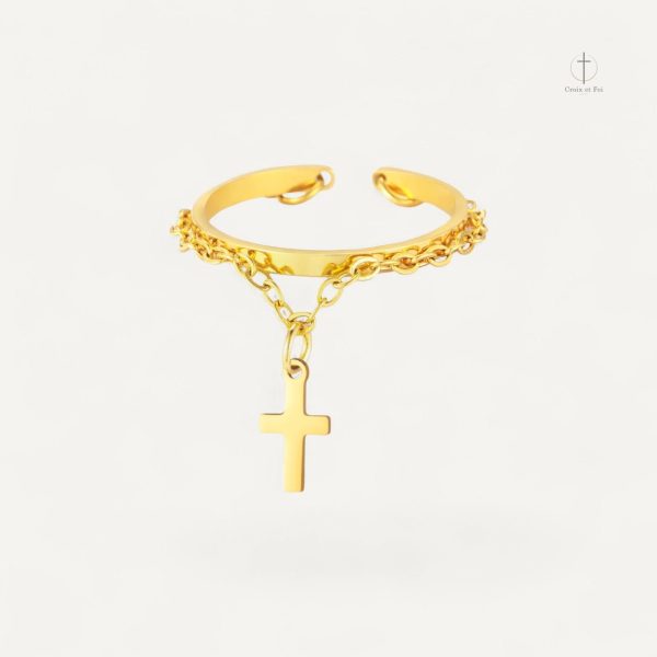 Bague Croix Élégante en métal raffiné