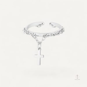 Bague Croix en design moderne, parfaite pour tous les jours