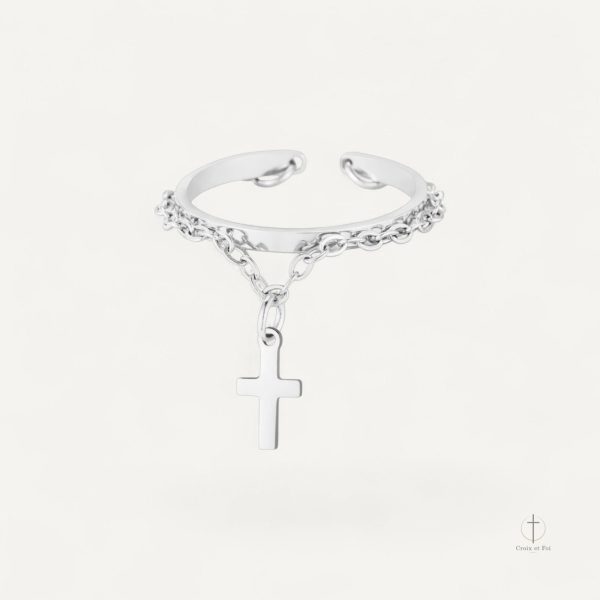 Bague Croix en design moderne, parfaite pour tous les jours