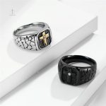 Bague Homme avec croix, symbole de foi et style