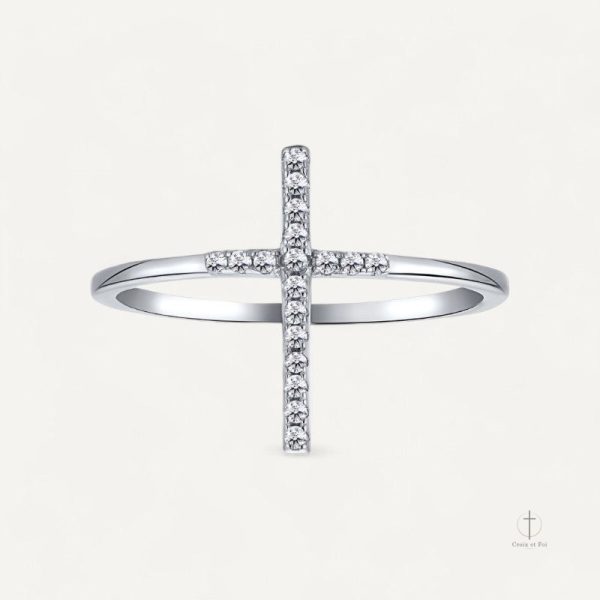 Bague Croix Argent Femme Élegante