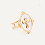 Bague Croix en Nacre élégante et raffinée