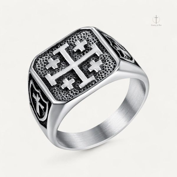 Bague Croix de Jérusalem, symbole de foi et d'héritage