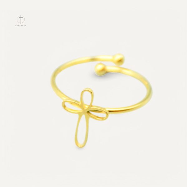 Bague Croix Pure en argent élégant et minimaliste