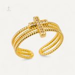 Bague Croix Taille Ajustable en métal