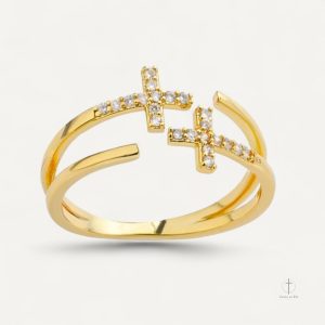 Bague Croix Double Élégante