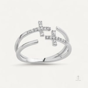 Bague Croix au design contemporain