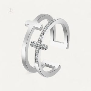 Bague croisée, style élégant et tendance