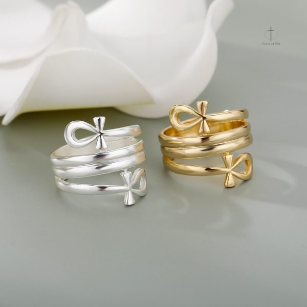 Bague symbolique Croix de Vie, parfaite pour toutes occasions