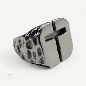 Bague pour Homme avec motif croisé
