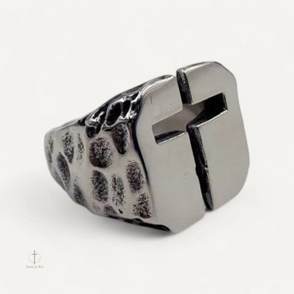 Bague pour Homme avec motif croisé