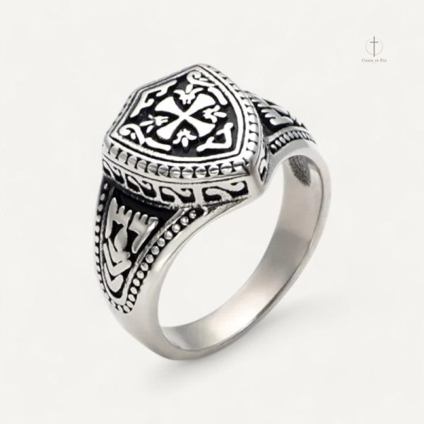 Bague Templier en croix élégante et symbolique