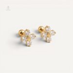 Boucles d'oreilles croix avec cristaux étincelants