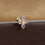 Boucles d'oreilles cristaux croisés étincelants
