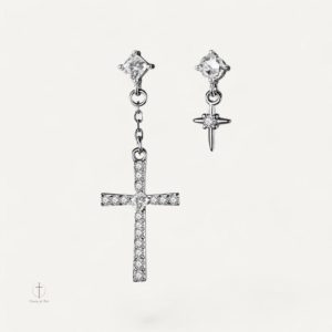 Boucles d'oreilles croix étoile élégantes et modernes