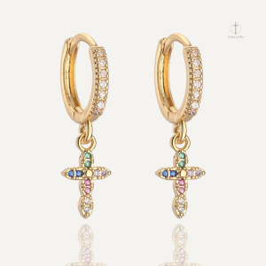 Boucles d'oreilles croisées en forme de lumière
