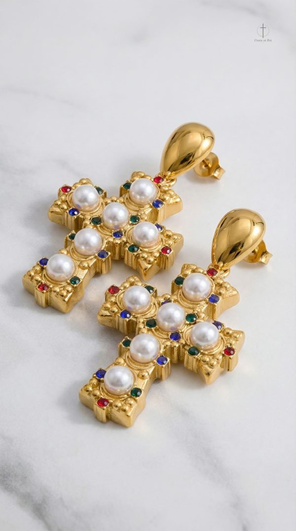 Boucles d'oreilles avec design impérial