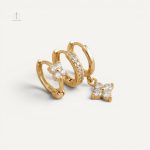 Boucles d'oreilles Croix Set Éclat Sacré en métal brillant