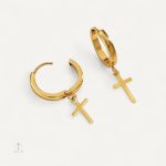 Boucles d'oreilles croisées simples en métal élégant