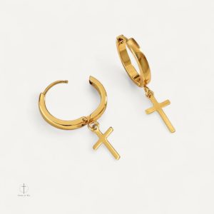 Boucles d'oreilles croisées simples en métal élégant