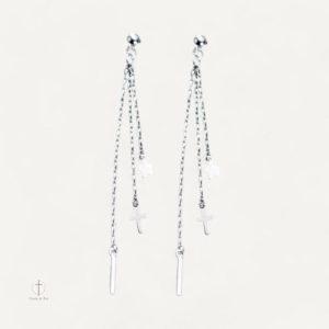 Boucles d'oreilles croisées fantaisie en métal élégant