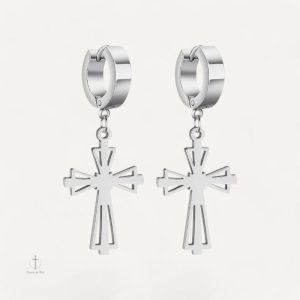 Boucles d'oreilles élégantes avec croix suspendue, style unique