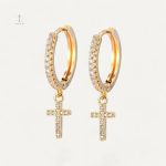 Boucles d'oreilles croisées chrétiennes élégantes