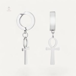 Bijoux homme : boucles d'oreilles croix Ankh élégantes