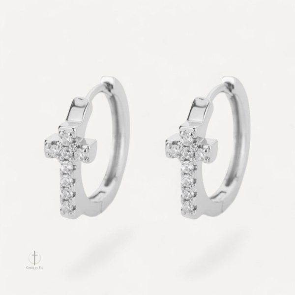 Boucles d'oreilles en croix élégantes et modernes