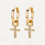 Boucles d'oreilles croisées brillantes en métal
