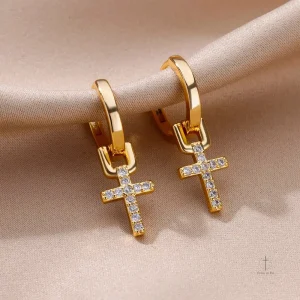 Accessoire de mode : boucles en croix scintillantes