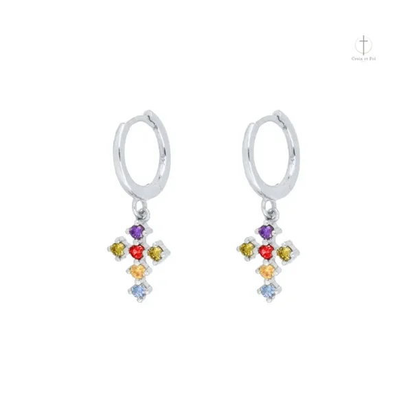 Créations colorées : boucles d'oreilles croisées