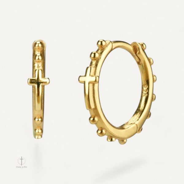 Boucles d'oreilles en croix Dizainier élégantes