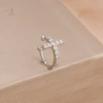 Boucles d'oreilles tendance en croix lumineuse