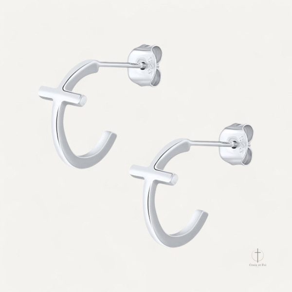 Boucles d'oreilles en croix, accessoire tendance pour femme