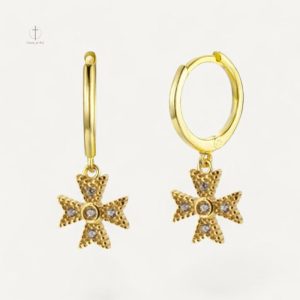 Boucles d'oreilles croix luxe en design élégant