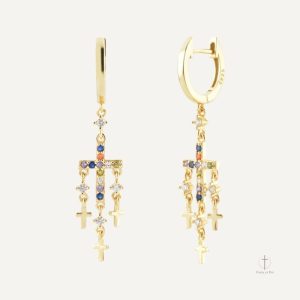 Boucles d'oreilles croisées élégantes et modernes