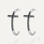 Boucles d'oreilles croix noire gothique élégantes et audacieuses