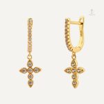 Boucles d'oreilles pendantes en forme de croix