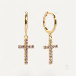 Boucles d'oreilles pendantes croisées pour femme