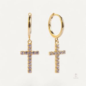 Boucles d'oreilles pendantes croisées pour femme