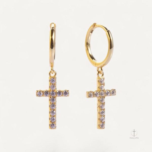 Boucles d'oreilles pendantes croisées pour femme