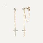 Boucles d'oreilles croix plaqué or élégantes