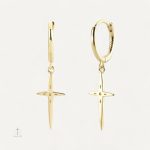 Boucles d'oreilles croix au design mystique