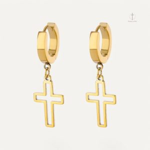 Boucles d'oreilles croisées simples en design épuré