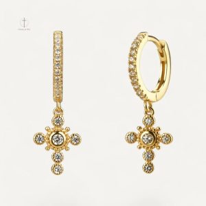 Boucles d'oreilles croix vintage élégantes