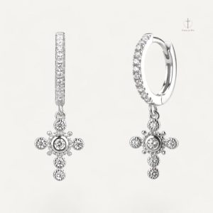 Boucles d'oreilles en forme de croix au style rétro