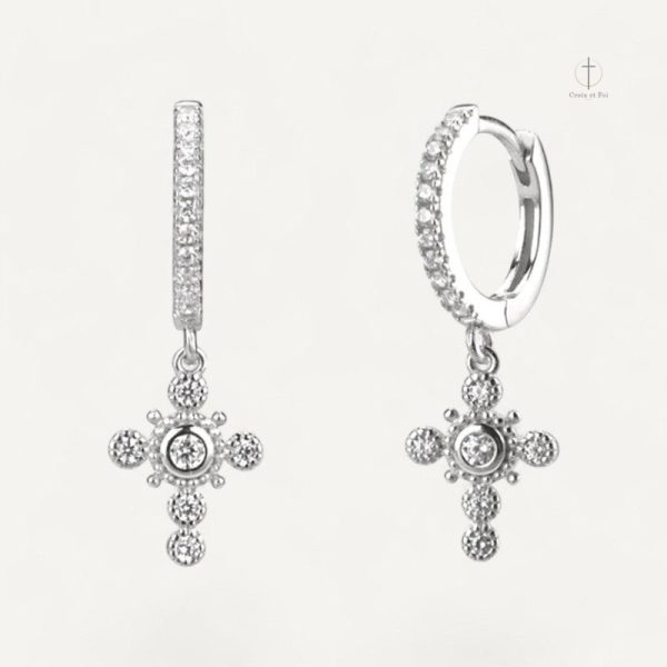 Boucles d'oreilles en forme de croix au style rétro